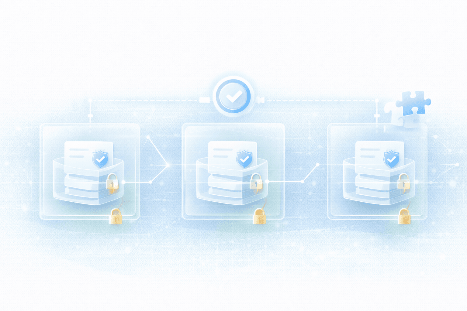 Illustration of isolated tenant stacks with federated proof verification